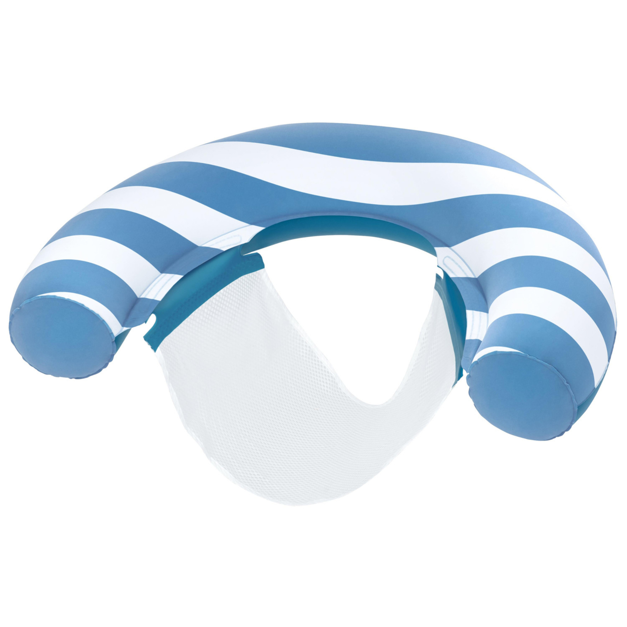Bestway H2OGO! Comfort Plush Noodle Chair, Blue & White Stripe 47" x 26.5", Deluxe Inflatable Pool Float